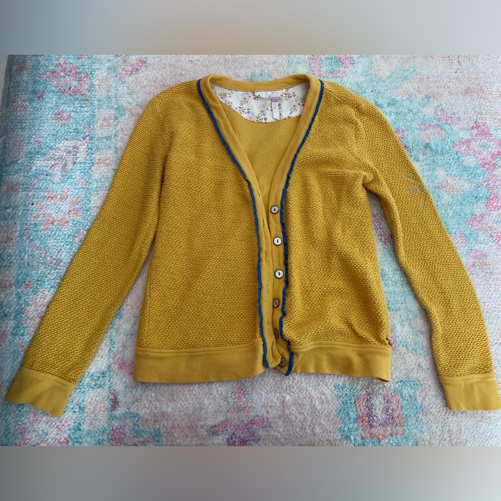 Matilda Jane Mustard/Gold Cardigan, Size 10